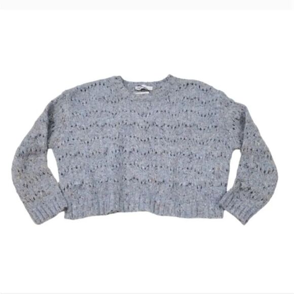 NEW Zara Wool Blend Boxy Popcorn Knit Crewneck Longsleeve Sweater Size Small - Picture 3 of 10